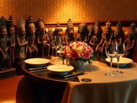 Restoran untuk acara perusahaan, table top catering, wayang bistro