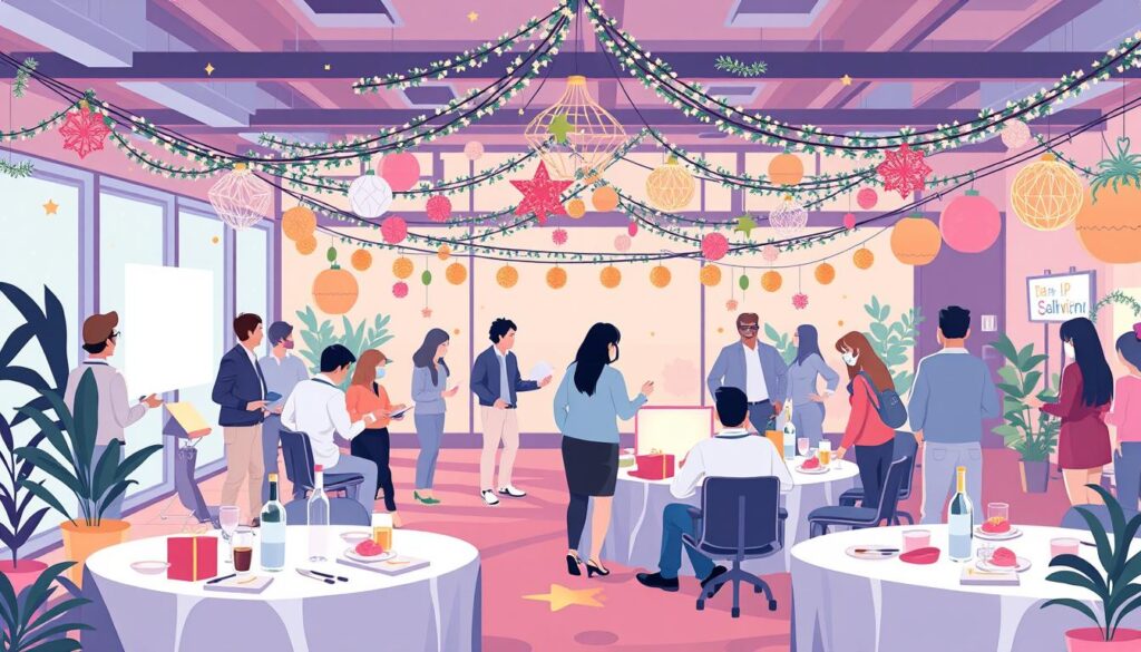 Gambar acara gathering perusahaan dengan tema tertentu