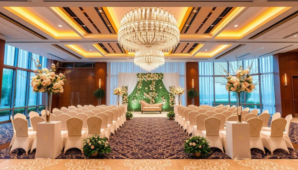 Gambar dekorasi pernikahan modern di Sutera Hall
