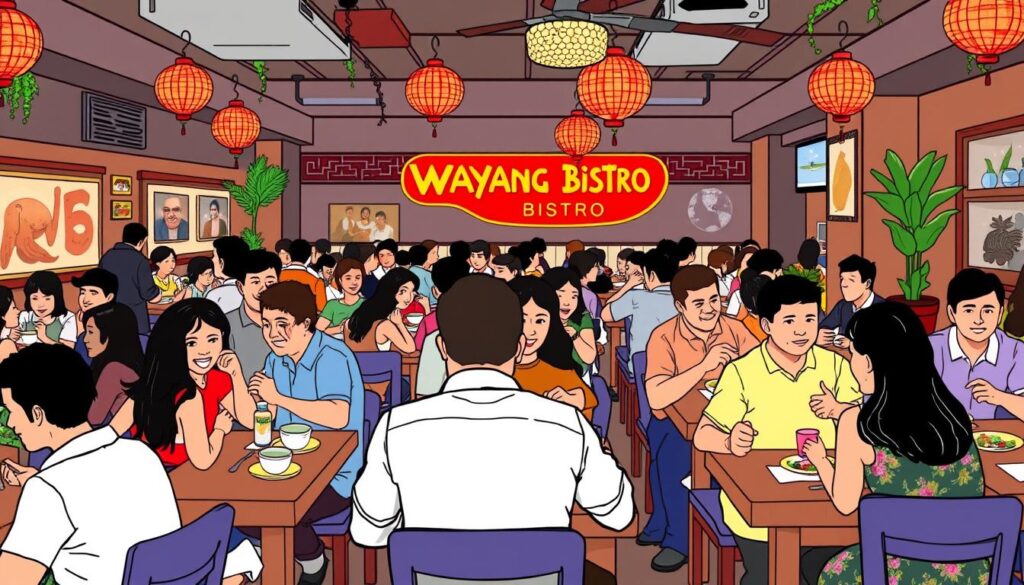 Gambar restoran Wayang Bistro dengan kapasitas penuh